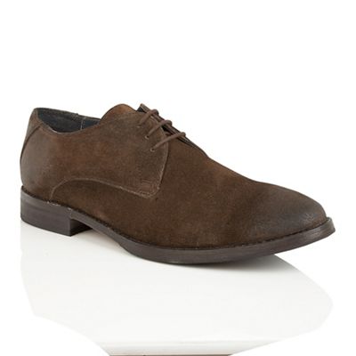 Frank Wright Brown Suede 'Stringer' lace up derby shoes